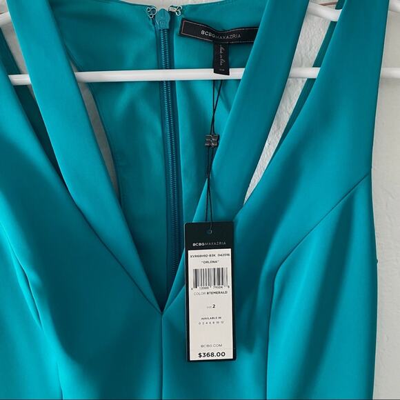 NWT BCBG Max Azria Orlena Double-Strap Gown Teal 02 - Picture 15 of 15